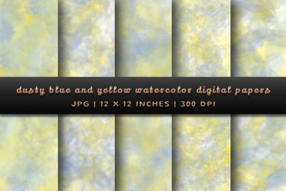 Download Dusty Blue and Yellow Digital Papers - Digital paper Collection