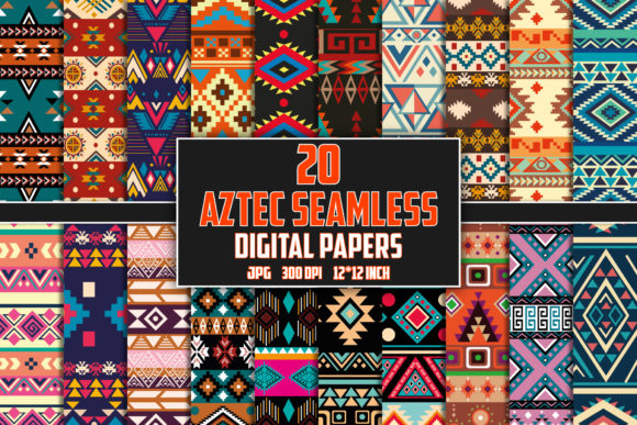 Download Aztec Digital Paper Bundle Jpg - Digital paper Collection