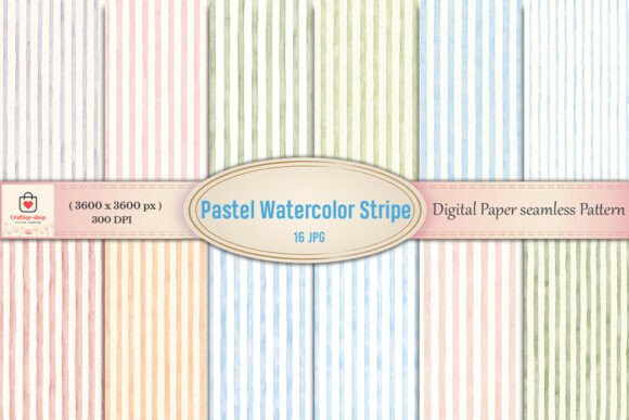 Download Pastel Watercolor Stripe Digital Paper P - Digital paper Collection