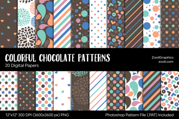 Download Colorful Chocolate Digital Papers - Digital paper Collection