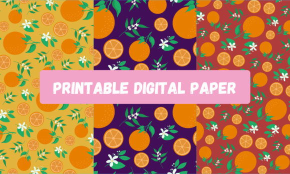 Download Orange Printable Digital Paper - Digital paper Collection