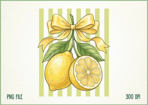 Download Lemon Coquette Bow Summer PNG - Lemon Collection