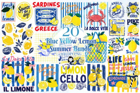Download Blue Yellow Summer Lemon Clipart - Lemon Collection
