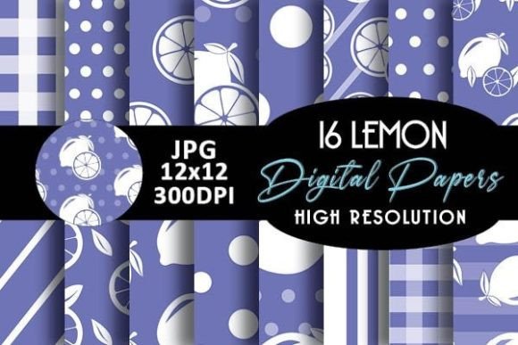 Download Purple Lemon Digital Papers Patterns - Digital paper Collection