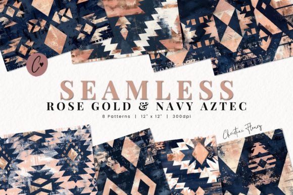 Download Seamless Rose Gold Aztec Digital Paper - Digital paper Collection