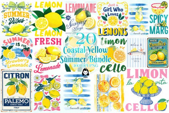 Download Coastal Yellow Lemon Summer Bundle - Lemon Collection