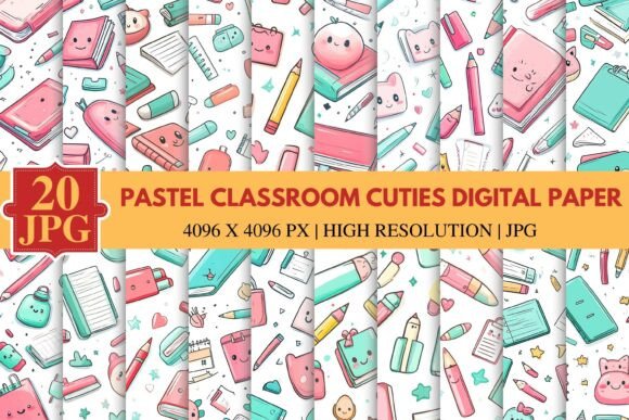 Download Pastel Classroom Cuties Digital Paper - Digital paper Collection