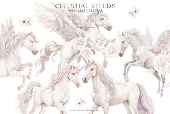 Download Watercolor Pegasus &amp; Unicorn Clipart - Unicorn Collection