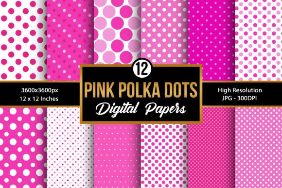 Download Pink Polka Dots Pattern Digital Papers - Digital paper Collection