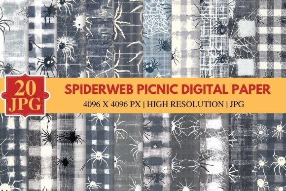 Download Spiderweb Picnic Digital Paper - Digital paper Collection