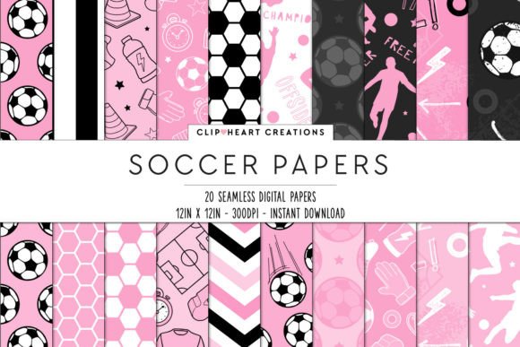 Download Pink Soccer Seamless Digital Papers - Digital paper Collection