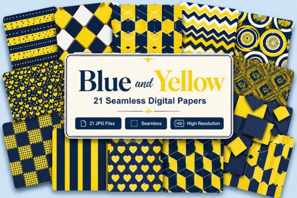 Download Blue and Yellow Digital Papers - Digital paper Collection