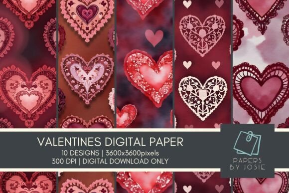 Download Hearts Pattern Digital Paper - Digital paper Collection