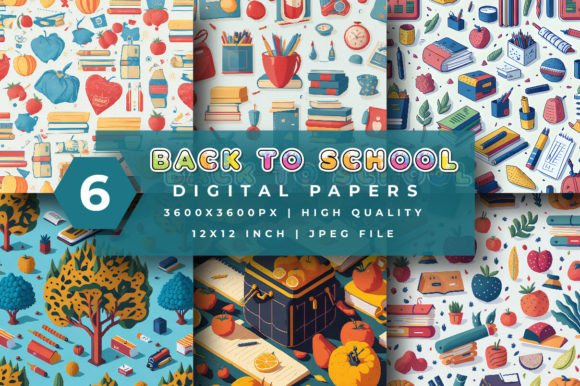 Download Back to School Digital Papers - Digital paper Collection
