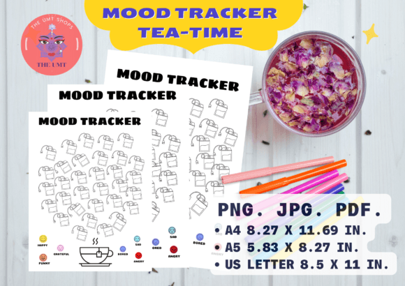 Download Teatime Mood Tracker Planner Printables - Printable Collection