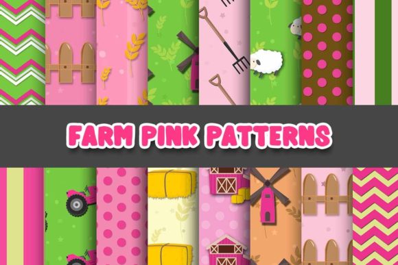 Download Farm Pink Digital Papers Patterns - Digital paper Collection