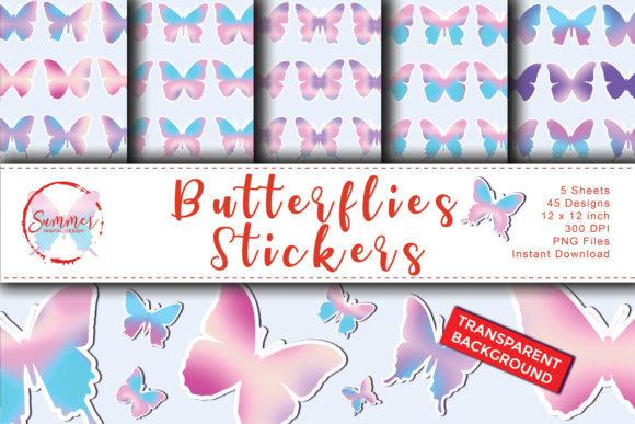 Download Cute Unicorn Butterfly Sticker Sheets - Unicorn Collection