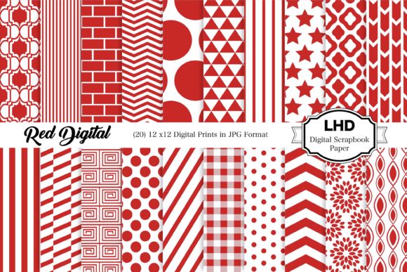 Download Red Digital Paper Pack - Digital paper Collection