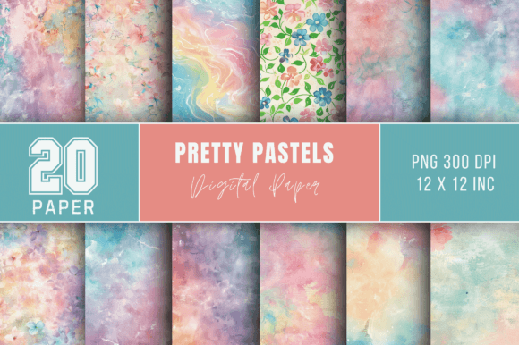Download Pretty Pastels Digital Paper Bundle - Digital paper Collection