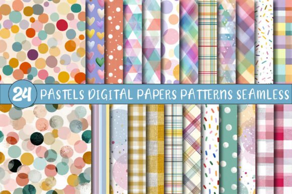 Download Pastels Digital Papers Patterns Seamless - Digital paper Collection