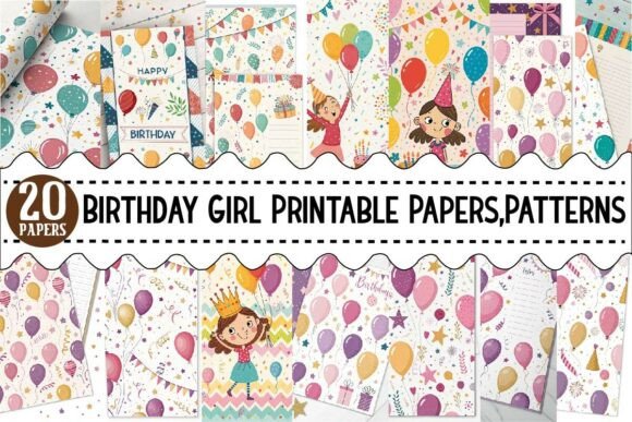 Download Birthday Girl Printable Papers, Patterns - Printable Collection