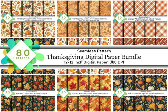 Download Thanksgiving Digital Paper Bundle - Digital paper Collection