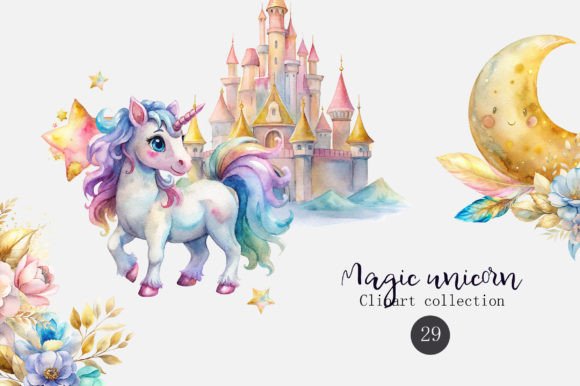 Download Magic Unicorn Illustration Set - Unicorn Collection