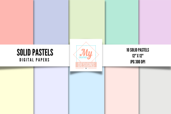 Download Solid Pastels Digital Papers Pack - Digital paper Collection
