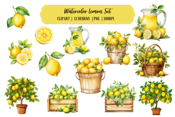 Download Watercolor Lemon Clipart | Sublimation - Lemon Collection