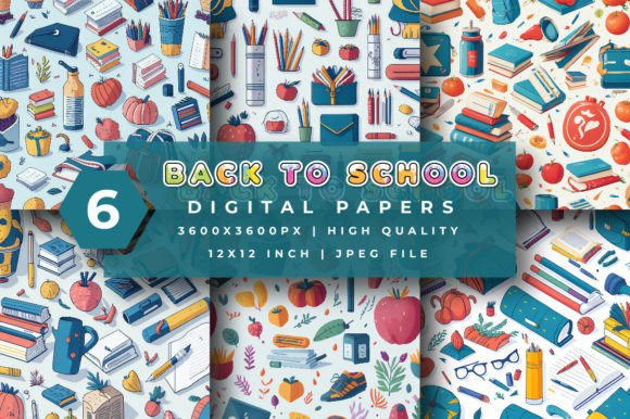 Download Back to School Digital Papers - Digital paper Collection
