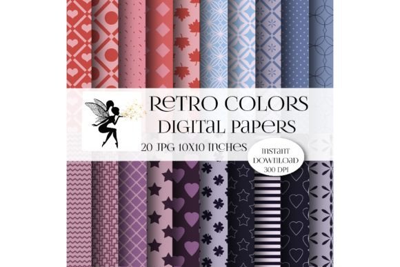 Download Retro Digital Paper, Pattern - Digital paper Collection