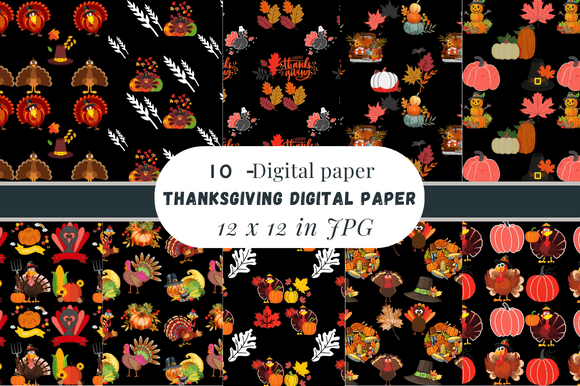 Download Happy Thanksgiving Digital Paper - Digital paper Collection