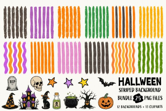 Download Halloween Striped Background Bundle PNG - Striped Collection