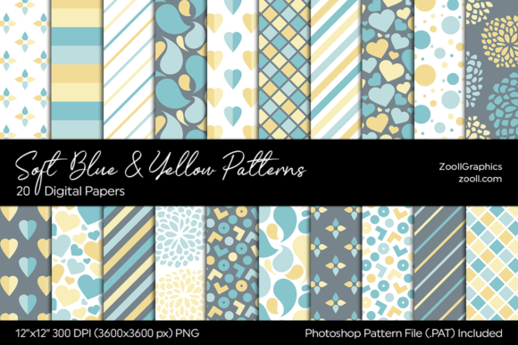 Download Soft Blue and Yellow Digital Papers - Digital paper Collection
