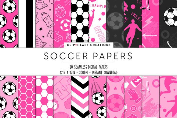 Download Hot Pink Soccer Seamless Digital Papers - Digital paper Collection