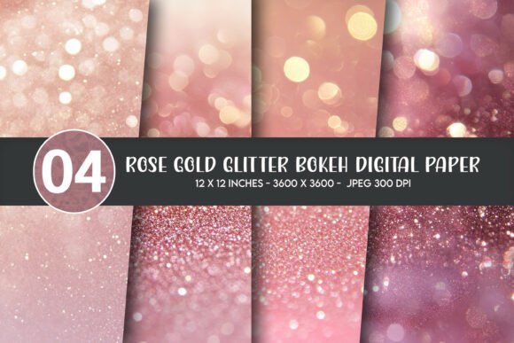 Download Rose Gold Glitter Bokeh Digital Paper - Digital paper Collection