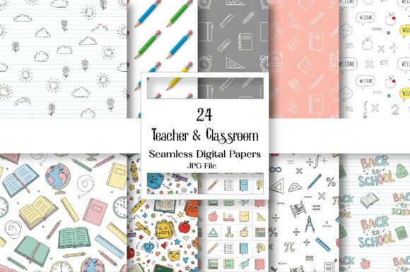 Download Teacher &amp; Classroom Digital Papers - Digital paper Collection