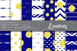 Download Summer Digital Papers, Lemons Patterns - Digital paper Collection