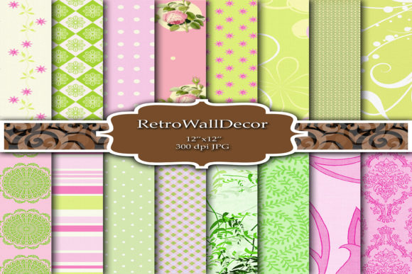 Download Mint and Pink Digital Papers - Digital paper Collection