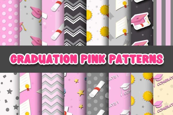 Download Graduation Pink Digital Papers Patterns - Digital paper Collection