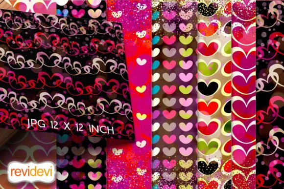 Download Valentine Digital Papers Retro Heart - Digital paper Collection
