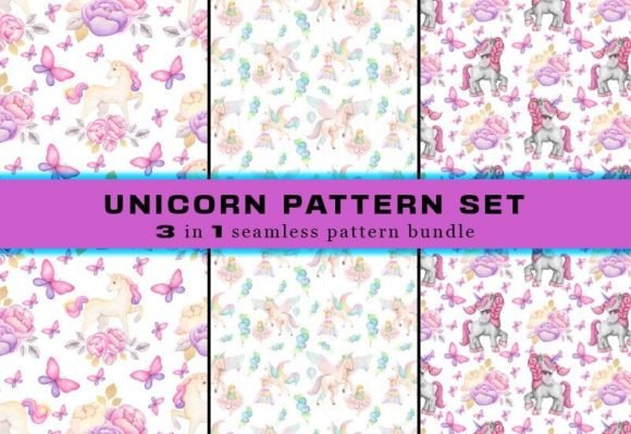 Download Unicorn Seamless Pattern Digital Papers - Digital paper Collection