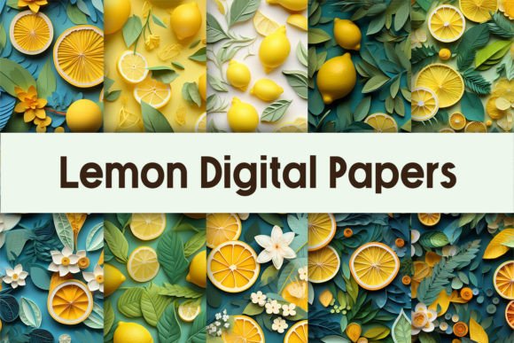 Download Lemon Digital Papers Background - Digital paper Collection