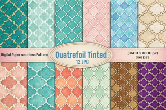 Download Quatrefoil Tinted Seamless Digital Paper - Digital paper Collection