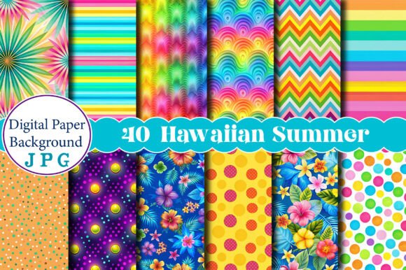 Download Hawaiian Summer Digital Papers Scrapbook - Digital paper Collection