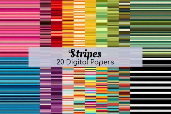 Download Striped Digital Paper Background Set - Digital paper Collection