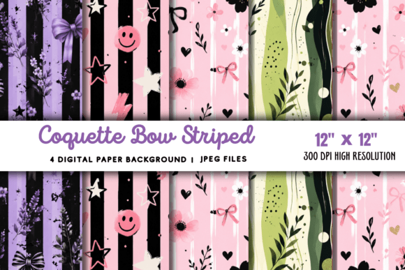 Download Coquette Bow Striped Background 2 - Striped Collection
