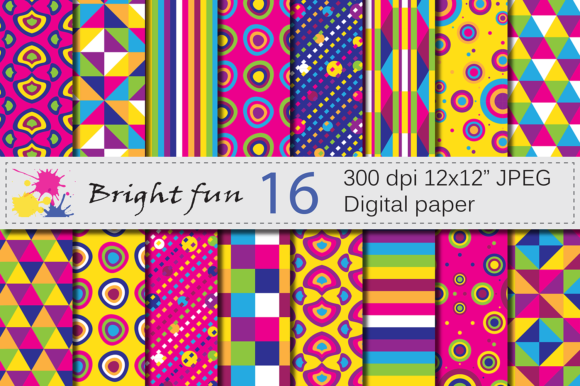 Download Bright Geometric Digital Papers - Digital paper Collection