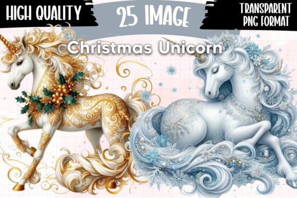 Download Christmas Unicorn Clipart Sublimation - Unicorn Collection