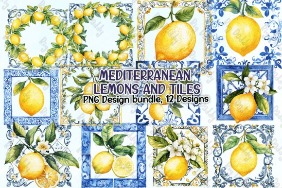 Download Mediterranean Lemons and Tiles PNG - Lemon Collection
